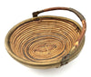 1970s woven bamboo and brass bowl in the style of Gabriella Crespi - Italian