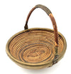 1970s woven bamboo and brass bowl in the style of Gabriella Crespi - Italian