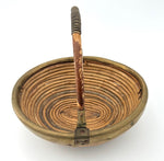 1970s woven bamboo and brass bowl in the style of Gabriella Crespi - Italian