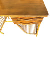 Mid Century woven bamboo desk Italian by Bonacina with two drawers - Mid Century Furniture