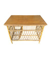 Mid Century woven bamboo desk Italian by Bonacina with two drawers - Mid Century Furniture