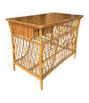 Mid Century woven bamboo desk Italian by Bonacina with two drawers - Mid Century Furniture