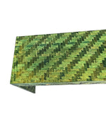 Mid Century console table woven green rattan by Vivai Del Sud