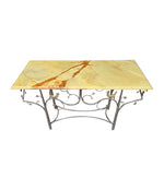 Mid Century console table wrought iron with solid marble top - Mid Century Furniture