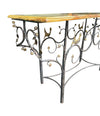 Mid Century console table wrought iron with solid marble top - Mid Century Furniture