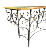 Mid Century console table wrought iron with solid marble top - Mid Century Furniture