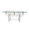 Mid Century console table wrought iron with solid marble top - Mid Century Furniture