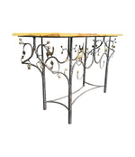 Mid Century console table wrought iron with solid marble top - Mid Century Furniture