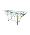 Mid Century console table wrought iron with solid marble top - Mid Century Furniture