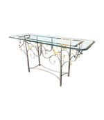 Mid Century console table wrought iron with solid marble top - Mid Century Furniture