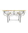Mid Century console table wrought iron with solid marble top - Mid Century Furniture