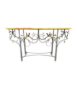 Mid Century console table wrought iron with solid marble top - Mid Century Furniture