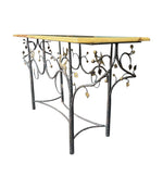 Mid Century console table wrought iron with solid marble top - Mid Century Furniture