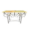 Mid Century console table wrought iron with solid marble top - Mid Century Furniture