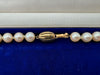 Vintage Akoya pearl necklace by Mappin & Webb 19carat gold in original box - 1980s