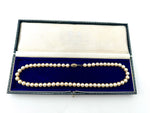 Vintage Akoya pearl necklace by Mappin & Webb 19carat gold in original box - 1980s