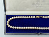 Vintage Akoya pearl necklace by Mappin & Webb 19carat gold in original box - 1980s