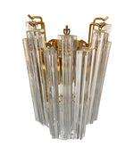 Mid century wall sconces Murano glass and brass Novorasi Quadriedri - Mid century lighting