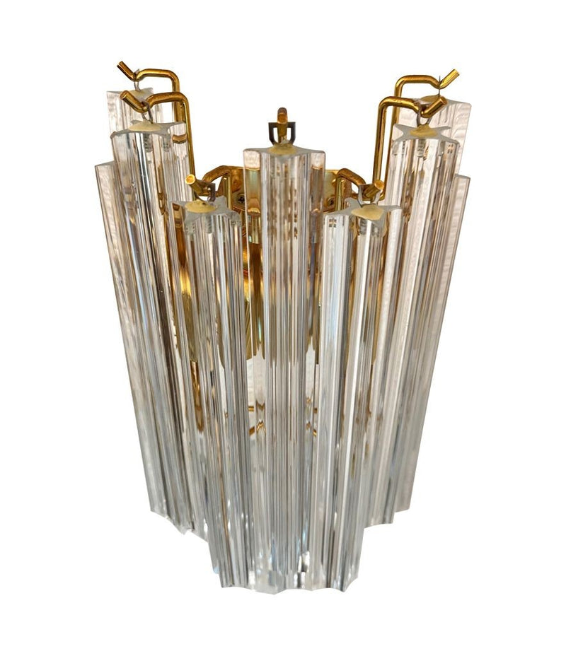 Mid century wall sconces Murano glass and brass Novorasi Quadriedri - Mid century lighting