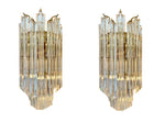 Mid century wall sconces Murano glass and brass Novorasi Quadriedri - Mid century lighting