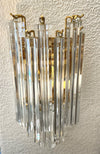 Mid century wall sconces Murano glass and brass Novorasi Quadriedri - Mid century lighting