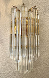 Mid century wall sconces Murano glass and brass Novorasi Quadriedri - Mid century lighting