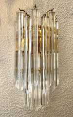 Mid century wall sconces Murano glass and brass Novorasi Quadriedri - Mid century lighting