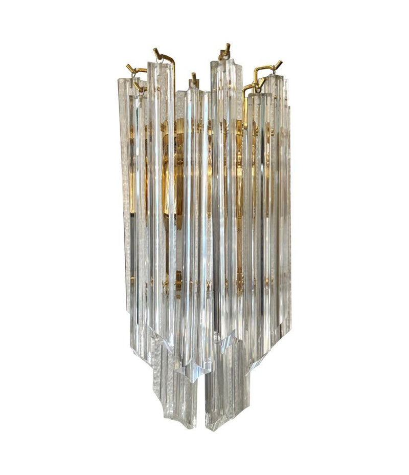 Mid century wall sconces Murano glass and brass Novorasi Quadriedri - Mid century lighting