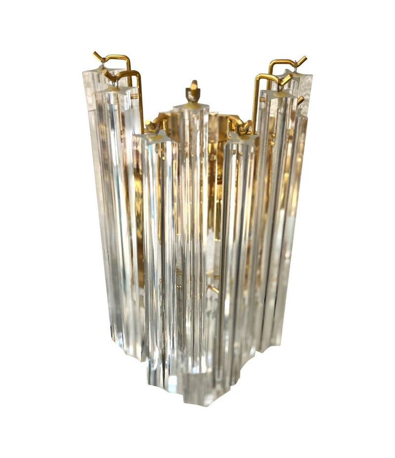 Mid century wall sconces Murano glass and brass Novorasi Quadriedri - Mid century lighting