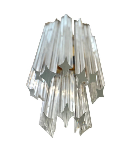 Mid century wall sconces Murano glass and brass Novorasi Quadriedri - Mid century lighting