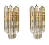 Mid century wall sconces Murano glass and brass Novorasi Quadriedri - Mid century lighting