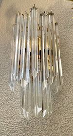 Mid century wall sconces Murano glass and brass Novorasi Quadriedri - Mid century lighting
