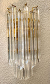 Mid century wall sconces Murano glass and brass Novorasi Quadriedri - Mid century lighting