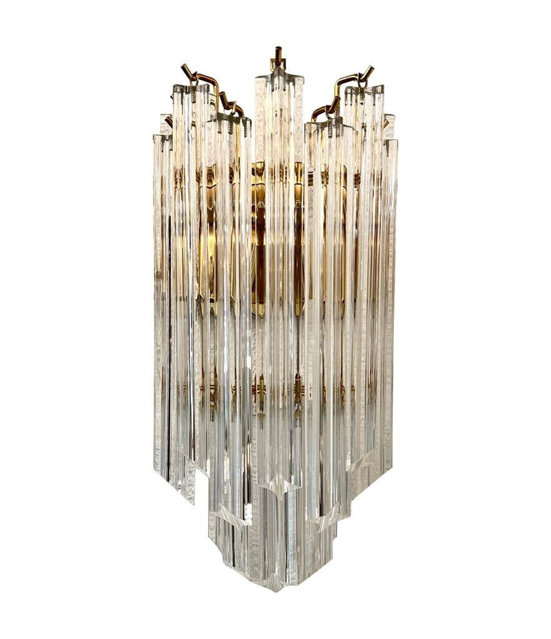 Mid century wall sconces Murano glass and brass Novorasi Quadriedri - Mid century lighting
