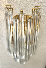 Mid century wall sconces Murano glass and brass Novorasi Quadriedri - Mid century lighting