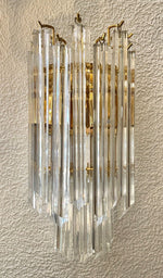 Mid century wall sconces Murano glass and brass Novorasi Quadriedri - Mid century lighting