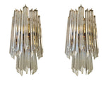 Mid century wall sconces Murano glass and brass Novorasi Quadriedri - Mid century lighting