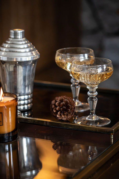 A set of eight 1930s Val St Lambert crystal glasses with etched stars