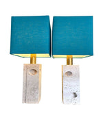 A pair of Italian Mid Century travertine lamps by Fratelli Mannelli - Mid Century Lamps - Mid Century Lighting