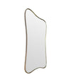 A lovely shaped, orignal Italian 1950s curvaceous brass framed mirror with orignal plate