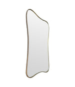 A lovely shaped, orignal Italian 1950s curvaceous brass framed mirror with orignal plate