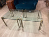 Pair of 1970s Peter Ghyczy Brass and Glass Side Tables