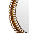 An Italian 1970s circular bamboo mirror by Franco Albini for Bonacina