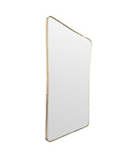 A large original Italian 1950s brass framed mirror with original bevelled plate