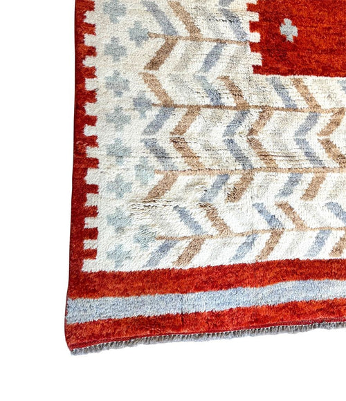 A Scandinavian inspired hand knotted Moroccan wool rug