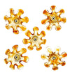 Five Italian 1970s Murano glass flower wall scones by Mazzega