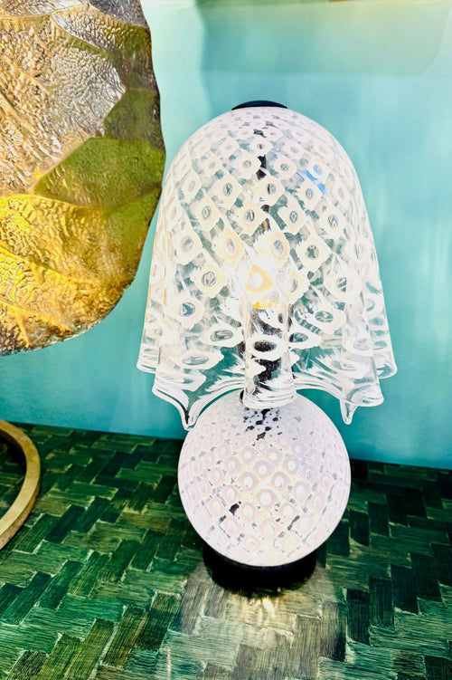 A wonderful 1970s Italian Murano glass handkerchief lamp by La Murrina