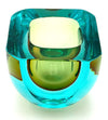 A wonderful large 1960s Sommerso turquoise and green Murano glass bowl by Seguso