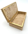 An Italian 1970s travertine and gilt metal jewellery accessories box