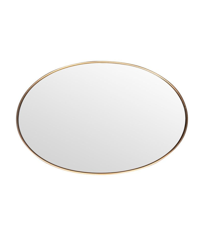 A large orignal Italian 1960s oval brass framed mirror